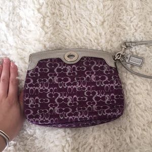 Purple sparkly Coach clutch/wristlet 👛